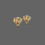 Vibrant Floral Diamond Stud Earrings