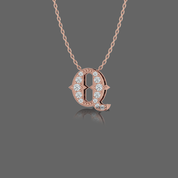 Letter "Q" Gold Pendant