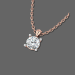 0.60 CT Round Solitaire Diamond Pendant