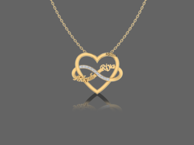 Heart Infinity Name Pendant