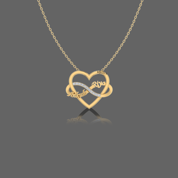 Heart Infinity Name Pendant