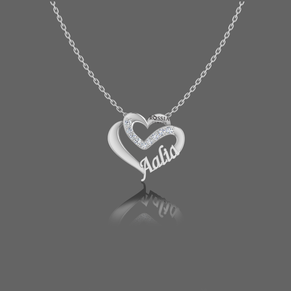 Two Heart Personalised Name Pendant