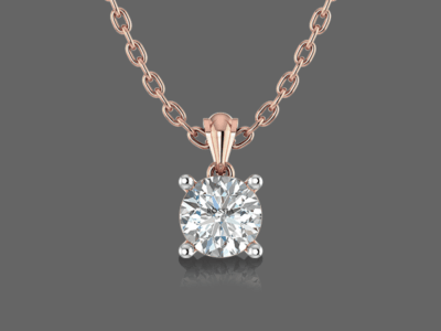 0.60 CT Round Solitaire Diamond Pendant