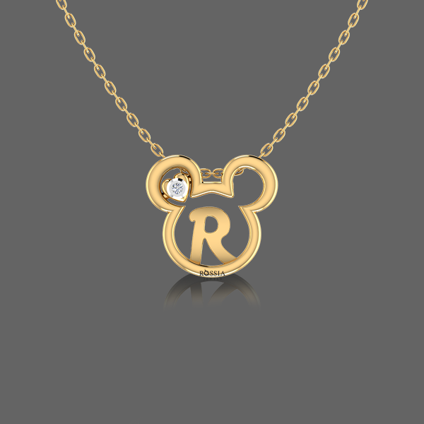 Mickey Mouse Gold Initial Pendant