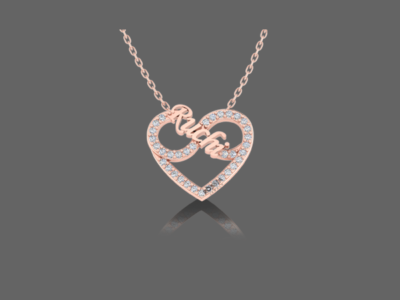 Shimmering Heart Infinity Tailored Name Pendant