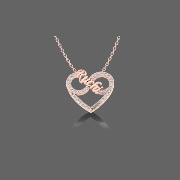 Shimmering Heart Infinity Tailored Name Pendant