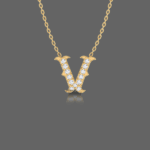 Letter "V" Gold Pendant