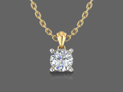 0.60 CT Round Solitaire Diamond Pendant