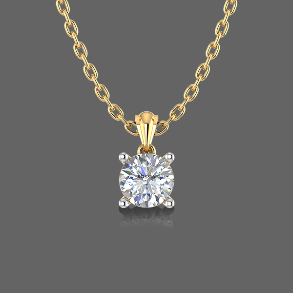 0.60 CT Round Solitaire Diamond Pendant