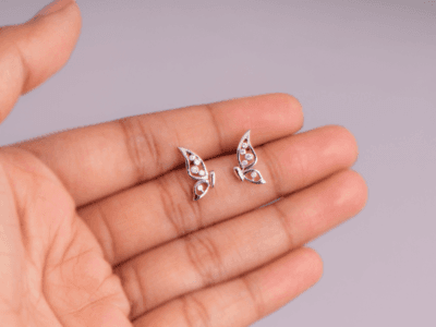 Sparkling Elegance Diamond Butterfly Earrings For Kids