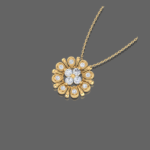 Charming Floral Diamond Pendant