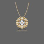 Charming Floral Diamond Pendant