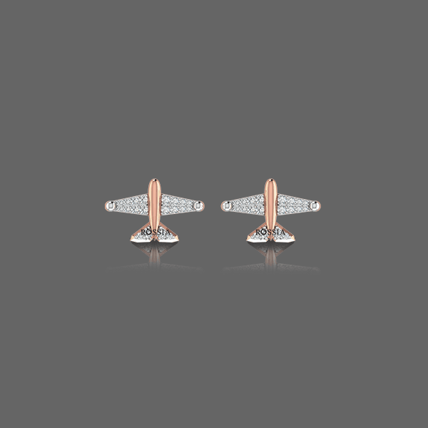 Minimal Airplane Diamond Earrings For Kids