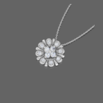 Charming Floral Diamond Pendant