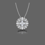 Charming Floral Diamond Pendant