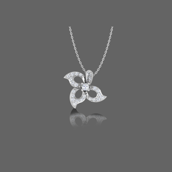 Charming Floral Diamond Pendant