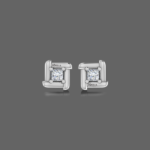 Princess Cut Diamond Stud Men’s Earrings