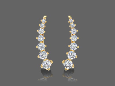 Glam Ear Crawler Stud Earrings