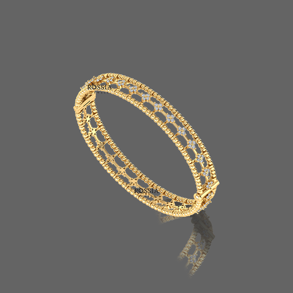 Double Row Flower Diamond Bracelet