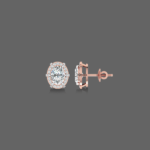 1 Ct Oval Halo Lab Grown Diamond Studs