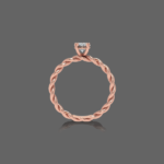 Chic Oval Cut Solitaire Ring with Entwined Band