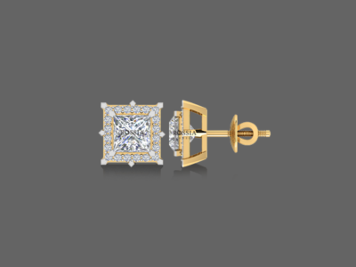 1ct Princess Halo Lab Grown Diamond Earrings