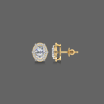 1 Ct Oval Halo Lab Grown Diamond Studs