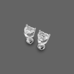 1 Ct Heart Solitaire Lab Diamond Grown Studs