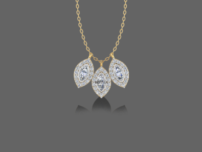 Marquise Diamond Halo Mangalsutra Pendant