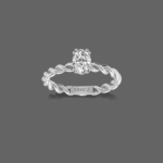 Chic Oval Cut Solitaire Ring with Entwined Band