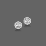 Classic 0.75 ct Round Halo Lab Grown Diamond Earrings