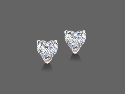 0.75 ct Heart Lab Diamond Stud Earrings