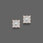 0.75ct Princess Halo Lab Diamond Stud Earrings