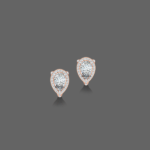 0.75 Ct Pear Halo Lab Diamond Stud Earrings