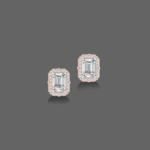 0.75ct Emerald Halo Lab Diamond Studs