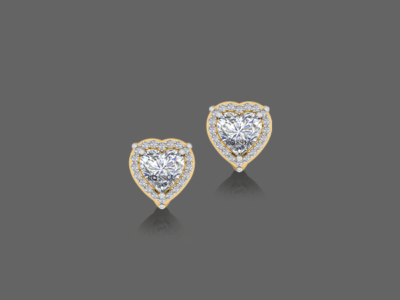 0.75ct Heart Halo Lab Grown Diamond Studs