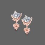 0.75 Ct. Princess Lab Grown Solitaire Studs