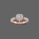 0.75ct Heart Cut Diamond Halo Ring