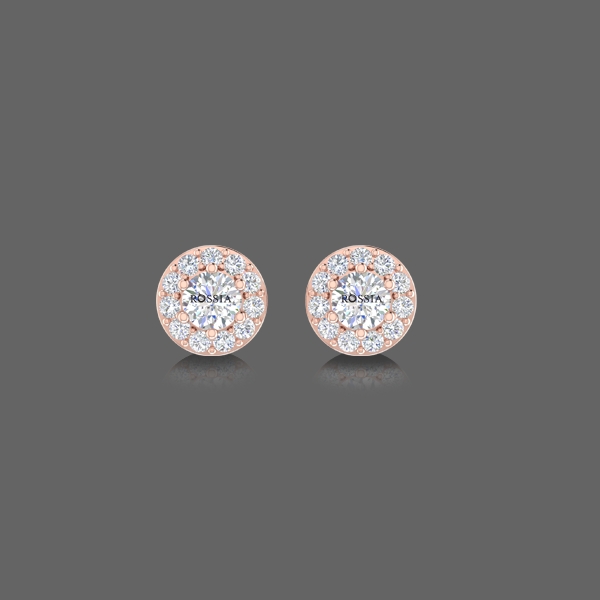 Pretty Halo Diamond Studs